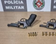 Armas e munições apreendidas pela Polícia Militar