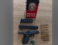 Pistola apreendida pela polícia militar em Sousa 