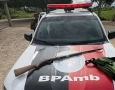 Arma de fogo apreendida pela polícia militar na zona rural de Juazeirinho 