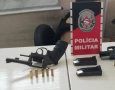 Armas de fogo apreendidas em ação da Polícia Militar