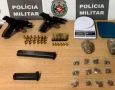 Apreensão de duas armas de fogo e drogas na Capital