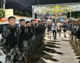 Polícia militar durante festividade junina promovida na comunidade Lagoa dos Estrelas