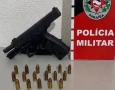 Arma de fogo e munições apreendidas pela PM