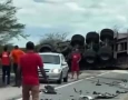 Imagem do acidente registrado na BR 412 no Cariri Paraibano 