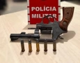 Arma de fogo e munições apreendidas pela PM