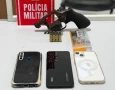 Apreensão de revólver calibre, oito munições intactas e porção de maconha