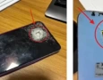 Aparelho celular atingido por bala