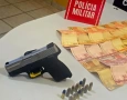 Pistola apreendida pela polícia militar em Brejo do Cruz 