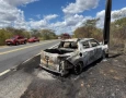 Carro que pegou fogo próximo à Piancó