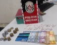 Drogas apreendidas pela polícia militar em Pombal 