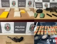 Drogas e armas de fogo apreendidas em ações da polícia militar na Capital 